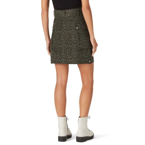 Marissa Webb Collective Leopard Tie Waist Belted Mini Skirt Green Womens Size 10 - Picture 2 of 10